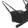 Subblime - Ensemble 3 Pièces Soutien-Gorge + String + Jarretière Dentelle Noir S/M
